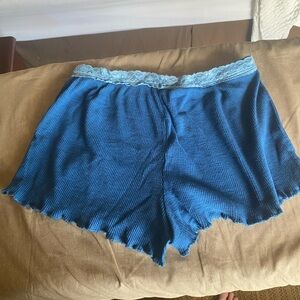 Blue Cotton-Polyester Blend Shirt